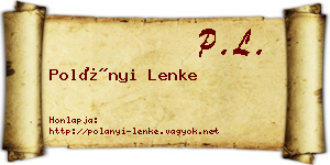 Polányi Lenke névjegykártya